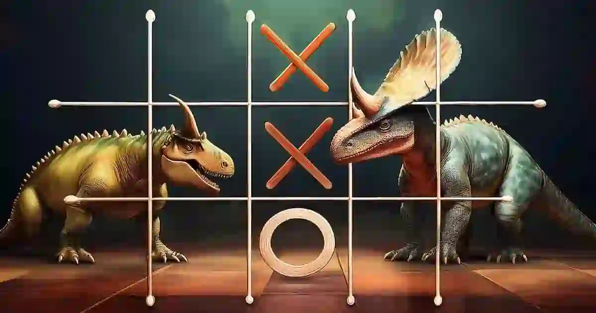 Online Dinosaur Tic Tac Toe: Mobile Poki Games