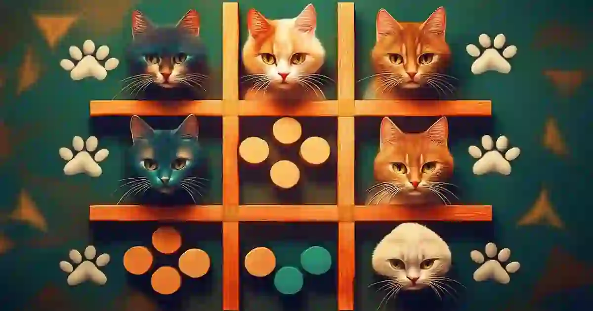 Tic-Tac-Toe Game: Cat and  Paw - pokigames