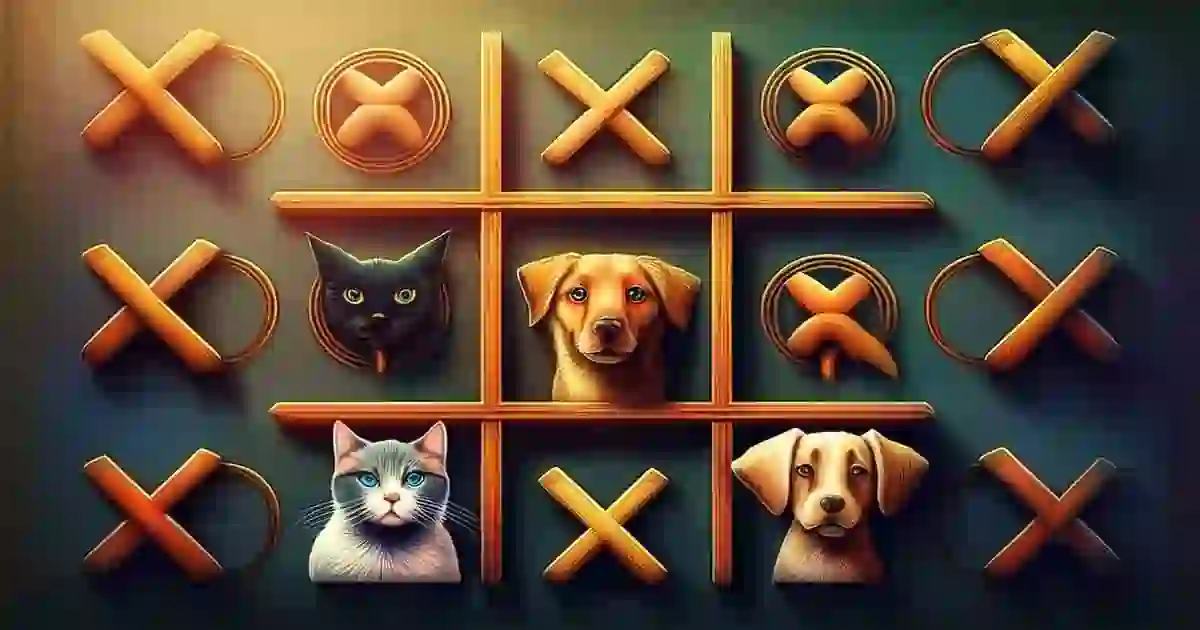 Tic-Tac-Toe Game: Dog vs Cat -MobilePoki-games